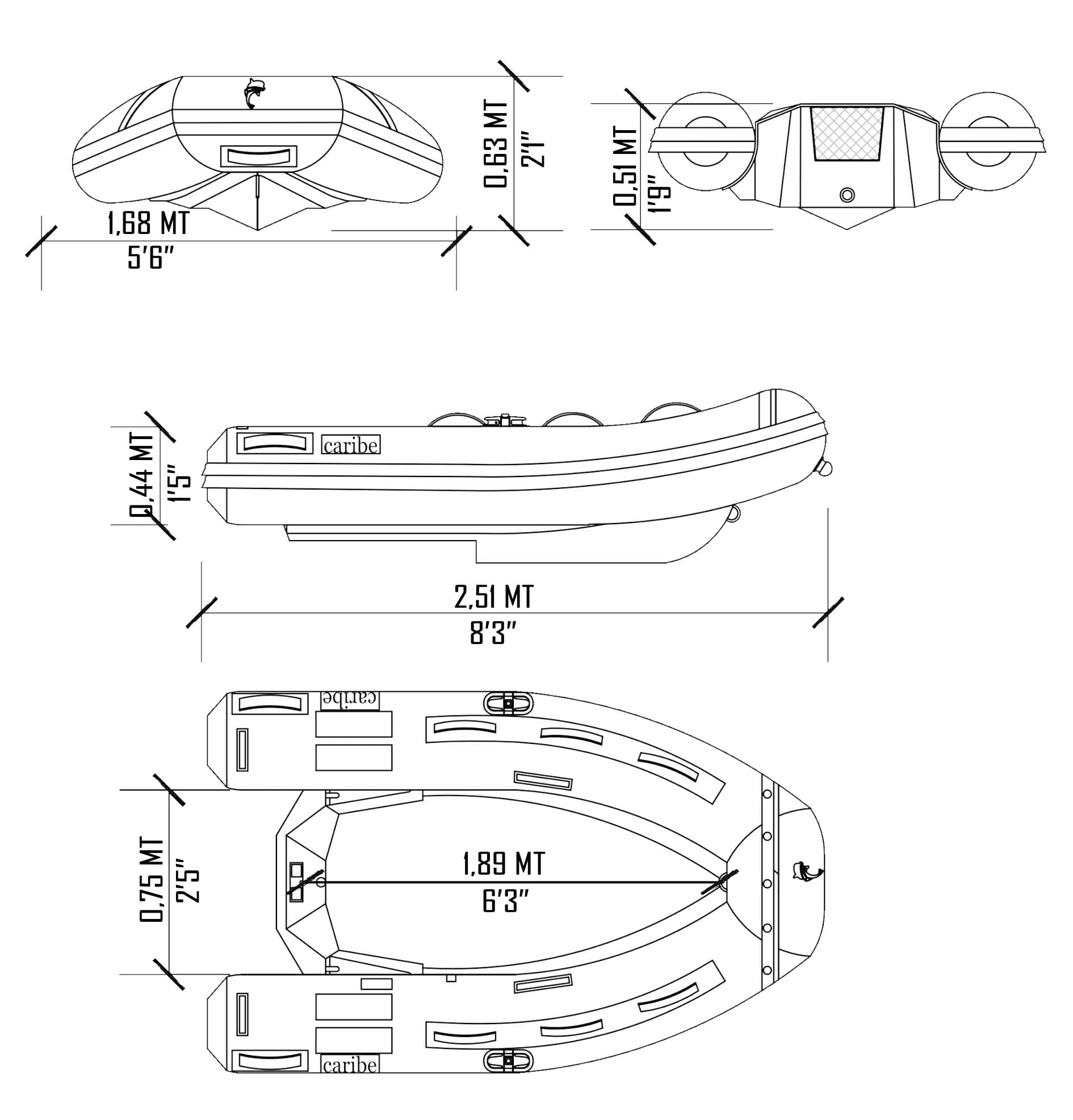 Caribe L8 boat diagram