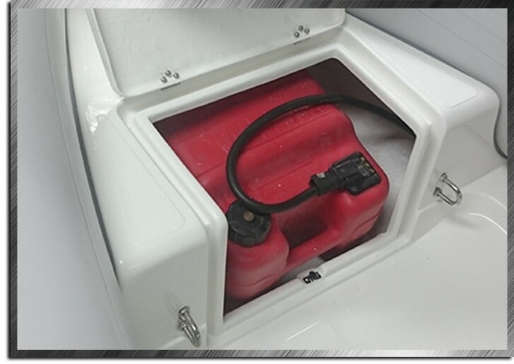 Bow Seat and Portable Fuel Tank Storage